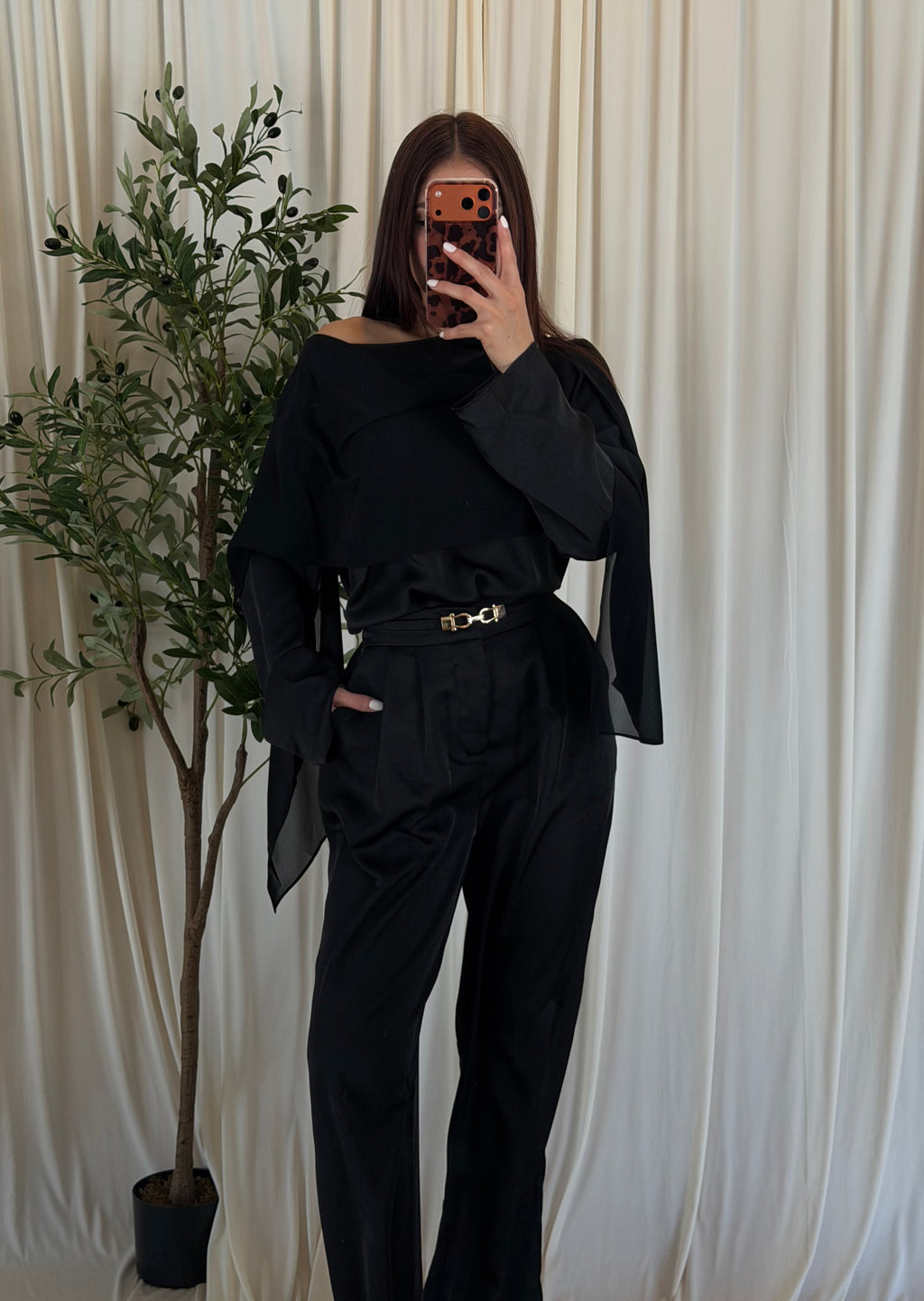 Draped Luxe Cape Top Set