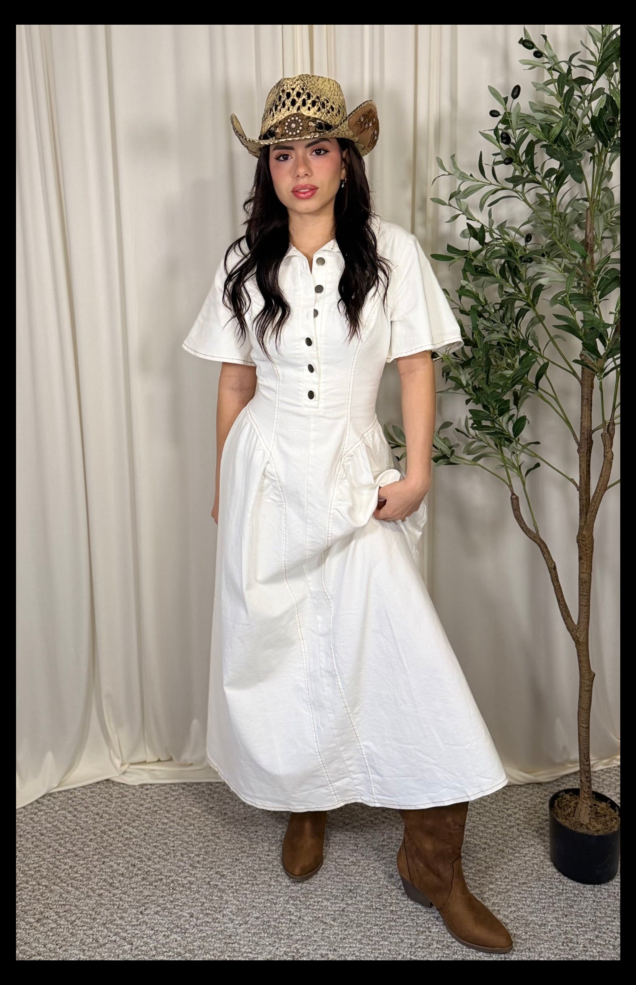 Ivory Muse Denim Dress