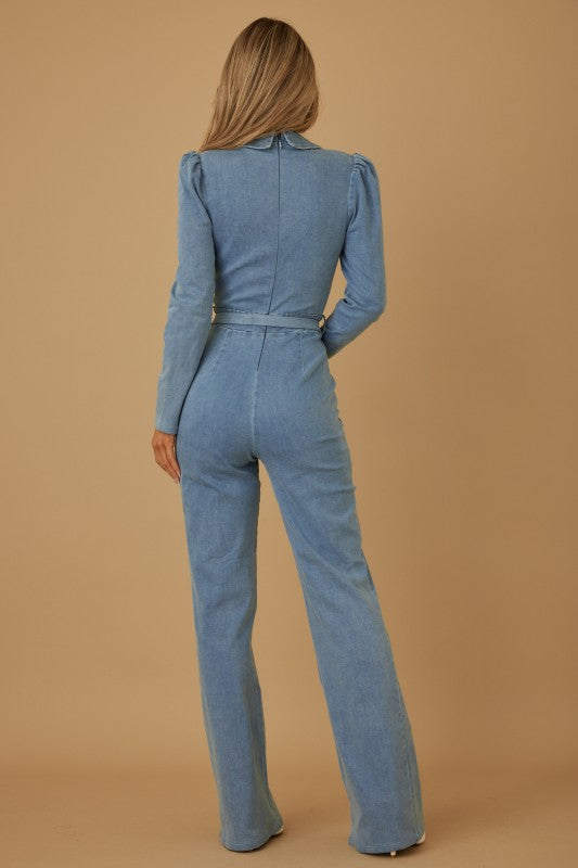 Long Sleeve Denim-Look (Jumpsuit)