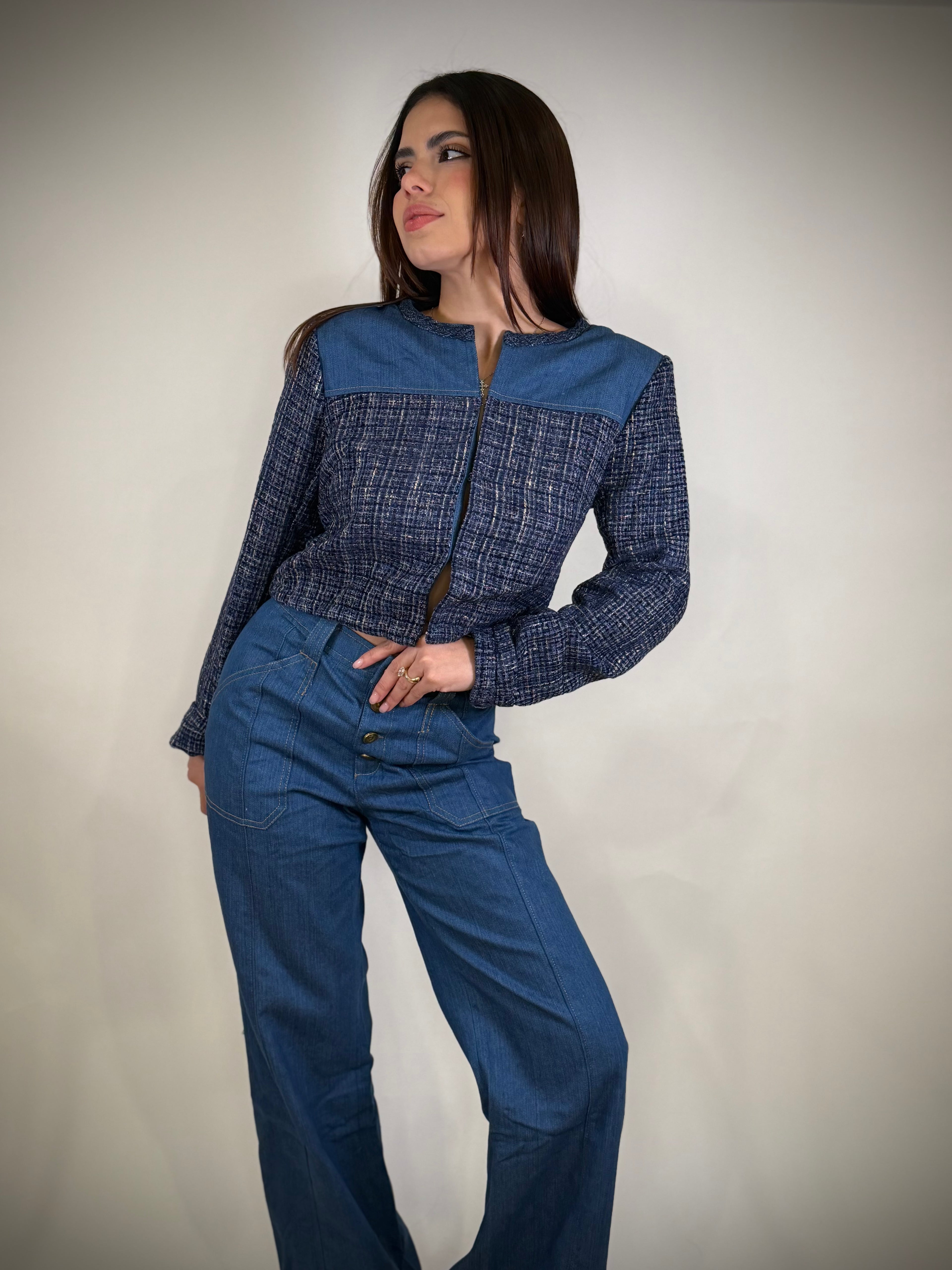 Blue Braided Two Piece Set