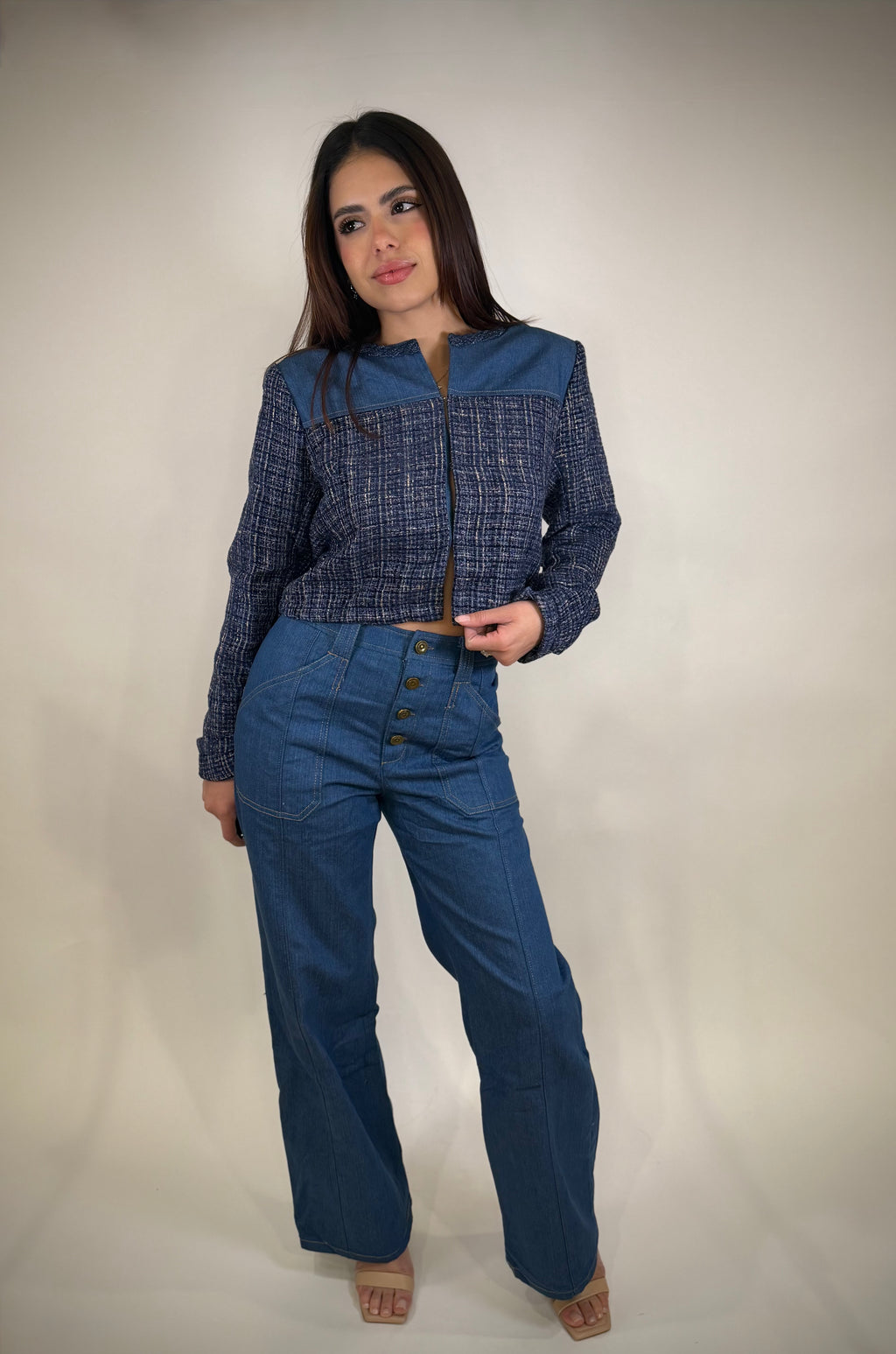 Blue Braided Two Piece Set