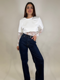 Blue Wide Leg Jeans