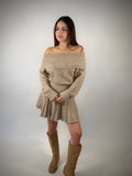 Mocha Muse Off Shoulder Knit Dress